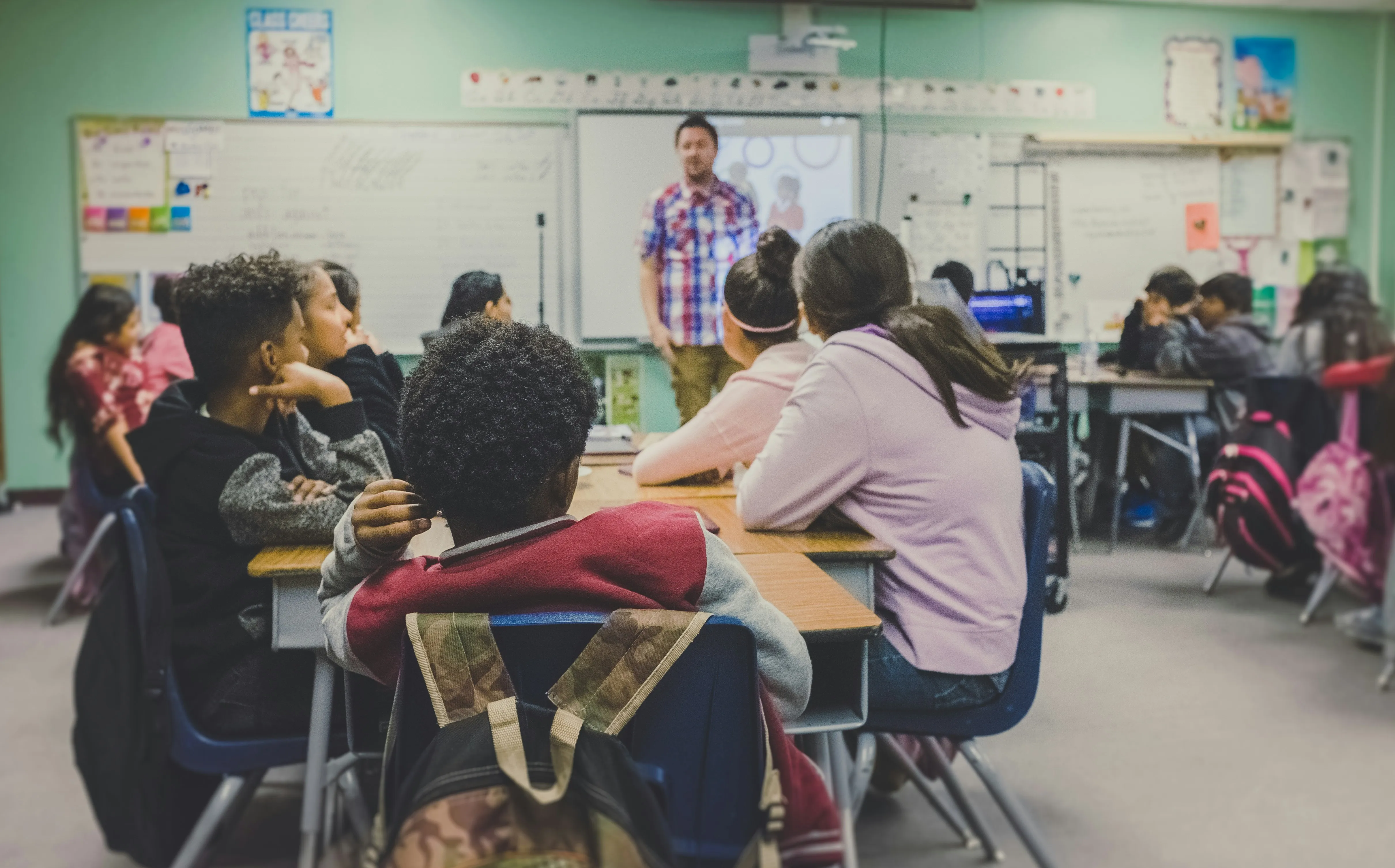 high school students in a classroom